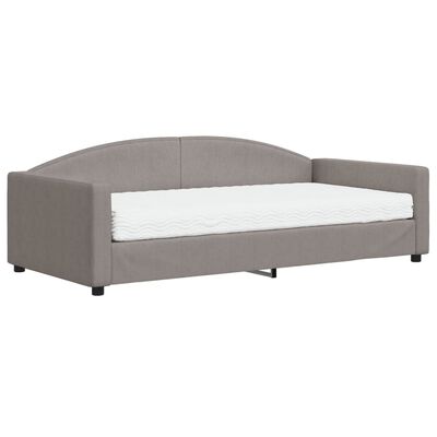 vidaXL Sofá cama con colchón tela gris taupe 100x200 cm