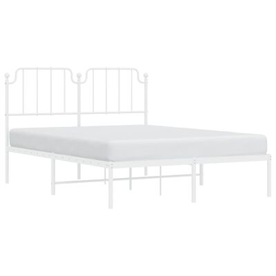 vidaXL Estructura cama sin colchón con cabecero metal blanco 140x190cm