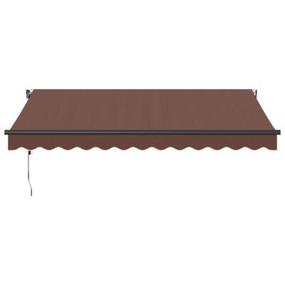 vidaXL Toldo retráctil automático con LEDs marrón 350x250 cm