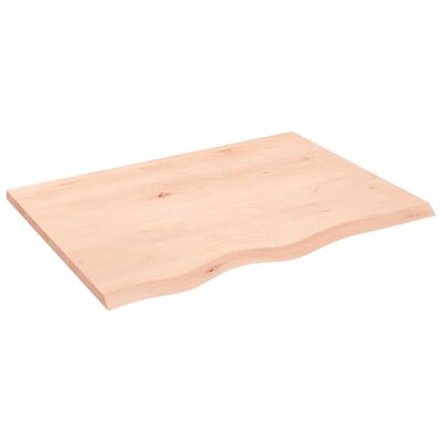 vidaXL Encimera de baño madera maciza sin tratar 80x60x2 cm