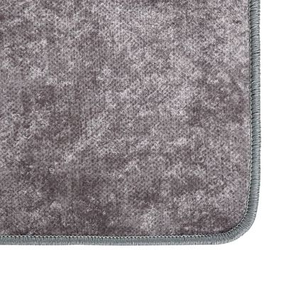 vidaXL Alfombra lavable antideslizante gris 80x300 cm