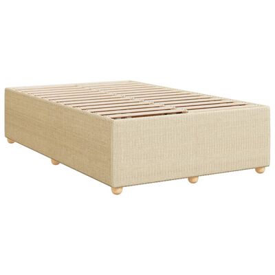 vidaXL Estructura de cama tela crema 120x190 cm