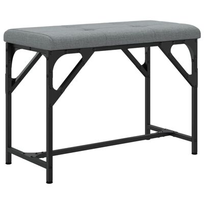 vidaXL Banco de comedor acero y tela gris claro 62x32x45 cm