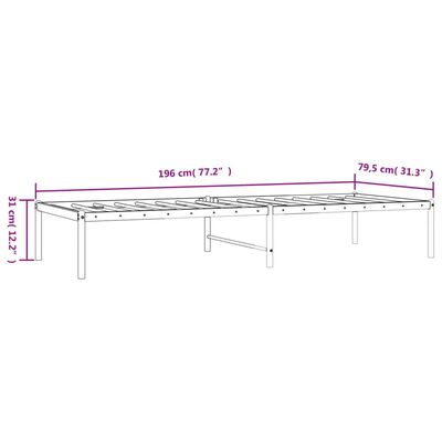 vidaXL Estructura de cama sin colchón metal blanco 75x190 cm