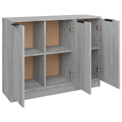 vidaXL Aparador de madera contrachapada gris Sonoma 90,5x30x70 cm