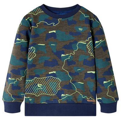 Sudadera infantil caqui oscuro mélange 140