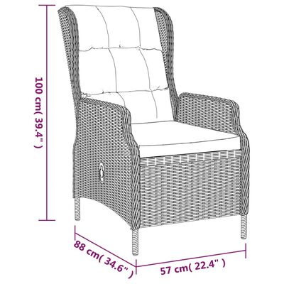 vidaXL Set de comedor para jardín 5 piezas ratán sintético gris oscuro