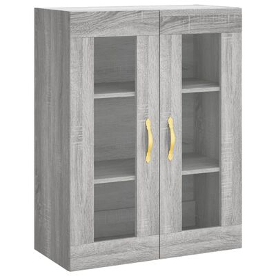 vidaXL Aparador alto madera contrachapada gris sonoma 69,5x34x180 cm