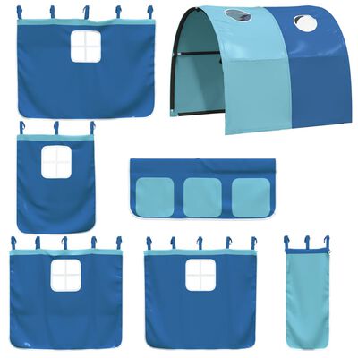 vidaXL Cama alta para niños con túnel madera pino azul 80x200 cm