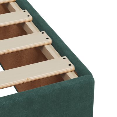 vidaXL Cama box spring con colchón terciopelo verde oscuro 100x200 cm