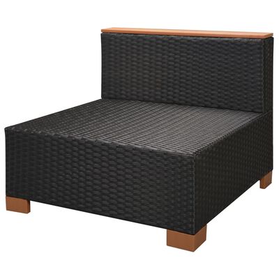 vidaXL Set muebles de jardín 6 piezas y cojines ratán sintético negro