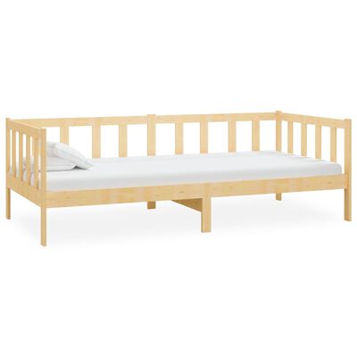 vidaXL Sofá cama con colchón madera de pino maciza 90x200 cm