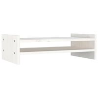 vidaXL Soporte de monitor madera maciza de pino blanco 50x27x15 cm