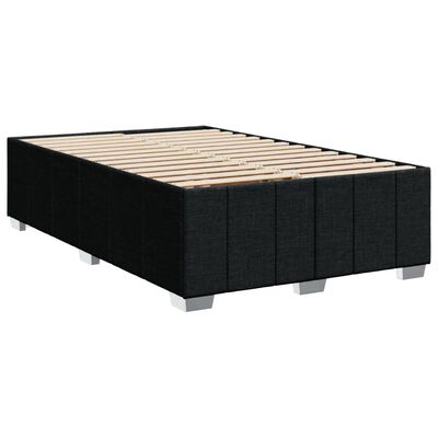 vidaXL Cama box spring con colchón tela negro 120x200 cm