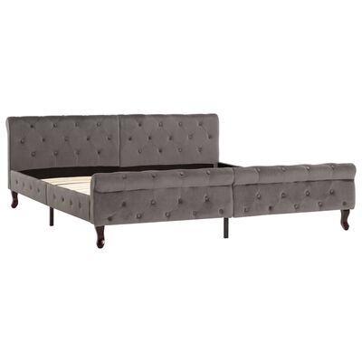 vidaXL Estructura de cama sin colchón terciopelo gris 180x200 cm