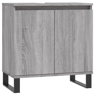 vidaXL Set de muebles de baño 3 pzas madera contrachapada gris sonoma