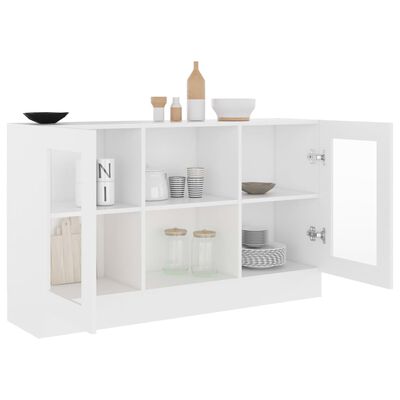 vidaXL Vitrina de madera ingeniería blanca 120x30,5x70 cm