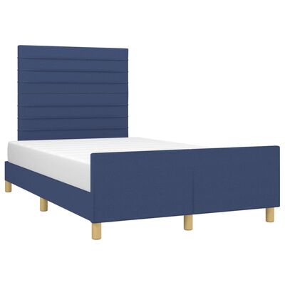 vidaXL Estructura de cama con cabecero de tela azul 120x200 cm