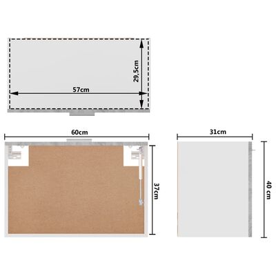 vidaXL Armario colgante madera ingeniería gris Sonoma 60x31x40 cm