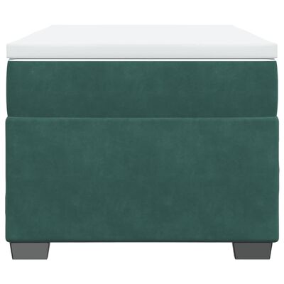 vidaXL Cama box spring con colchón terciopelo verde oscuro 90x190 cm