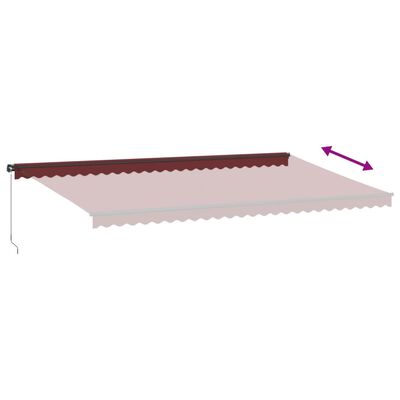 vidaXL Toldo retráctil manual burdeos 600x350 cm