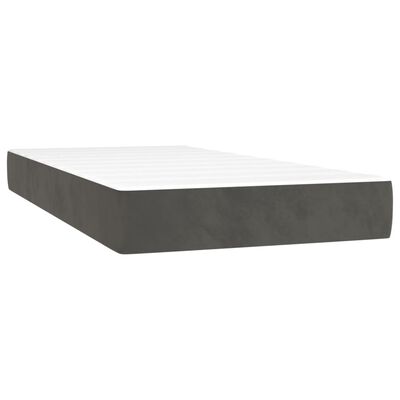 vidaXL Cama box spring colchón y LED terciopelo gris oscuro 200x200 cm