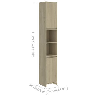 vidaXL Juego de muebles de baño 4 pzas madera ingeniería roble Sonoma