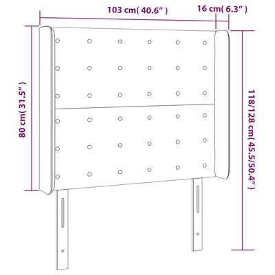 vidaXL Cabecero con LED de terciopelo rosa 103x16x118/128 cm