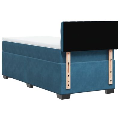 vidaXL Cama box spring con colchón terciopelo azul 90x190 cm