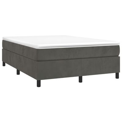 vidaXL Cama box spring con colchón terciopelo gris oscuro 140x200 cm