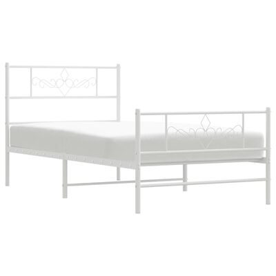 vidaXL Estructura cama sin colchón con estribo metal blanco 80x200 cm