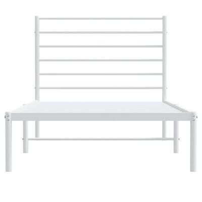 vidaXL Estructura de cama de metal con cabecero blanco 100x190 cm