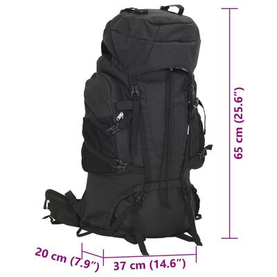 vidaXL Mochila de senderismo tela oxford negro 60 l