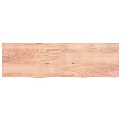 vidaXL Tablero mesa madera roble tratada marrón claro 200x60x(2-4) cm