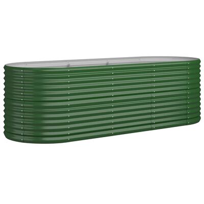 vidaXL Jardinera arriate acero recubrimiento polvo verde 224x80x68 cm