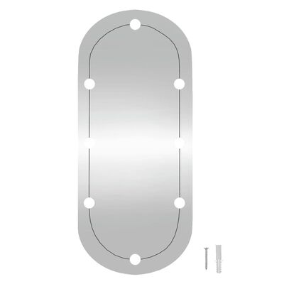 vidaXL Espejo de pared ovalado con luces LED vidrio 45x100 cm