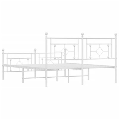 vidaXL Estructura cama sin colchón con estribo metal blanco 150x200 cm