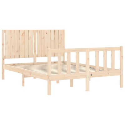 vidaXL Estructura de cama con cabecero madera maciza 140x200 cm