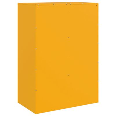 vidaXL Aparador de acero amarillo mostaza 67x39x95 cm