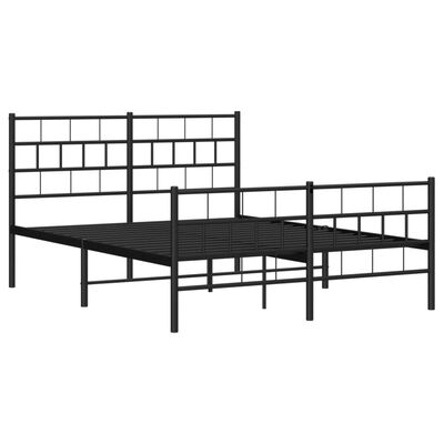 vidaXL Estructura cama sin colchón con estribo metal negro 150x200 cm