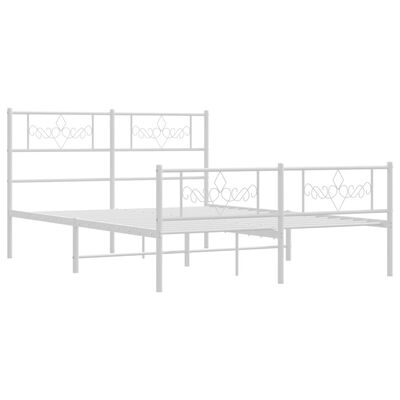 vidaXL Estructura cama sin colchón con estribo metal blanco 120x200 cm