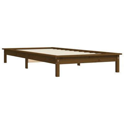 vidaXL Estructura de cama madera maciza pino marrón miel 90x200 cm