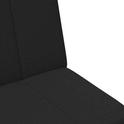 vidaXL Sofá cama de 2 plazas con taburete tela negro