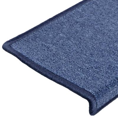 vidaXL Alfombrillas de escalera 10 unidades azul 65x21x4 cm