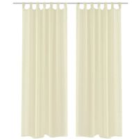 2 Cortinas color crema transparentes 140 x 225 cm