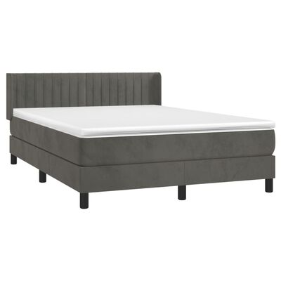 vidaXL Cama box spring con colchón terciopelo gris oscuro 200x200 cm