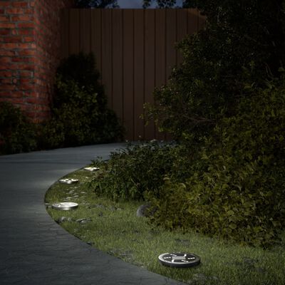 vidaXL Luces solares suelo jardín con picos tierra blanco cálido 4 uds