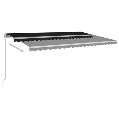 vidaXL Toldo retráctil manual con LED gris antracita 500x350 cm