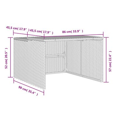 vidaXL Caseta robot cortacésped ratán sintético marrón 86x90x52/57 cm