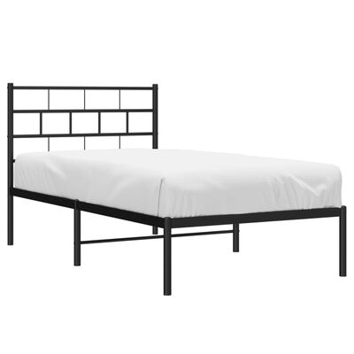 vidaXL Estructura cama sin colchón con cabecero metal negro 100x200 cm